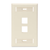 Leviton 42080-2TS Single-Gang QuickPort Wallplate with ID Windows, 2-Port, Light Almond