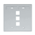 Leviton 42080-3GP Dual-Gang QuickPort Wallplate with ID Windows, 3-Port, Grey