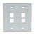 Leviton 42080-4GP Dual-Gang QuickPort Wallplate with ID Windows, 4-Port, Grey