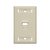 Leviton 42081-1IS Angled Single-Gang QuickPort Wallplate with ID Windows, 1-Port, Ivory
