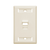 Leviton 42081-1TS Angled Single-Gang QuickPort Wallplate with ID Windows, 1-Port, Light Almond