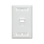 Leviton 42081-1WS Angled Single-Gang QuickPort Wallplate with ID Windows, 1-Port, White