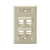 Leviton 42081-4IS Angled Single-Gang QuickPort Wallplate with ID Windows, 4-Port, Ivory