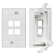 Leviton 42090-4WS QuickPlate Tempo Single-Gang Wallplate with ID Windows, 4-Port, White