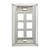 Leviton 43080-1L6 Stainless Steel QuickPort Wallplate, Single Gang, 6-Port, with Designation Windows