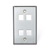 Leviton 43080-1S4 Stainless Steel QuickPort Wallplate, Single Gang, 4-Port