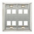 Leviton 43080-2L8 Stainless Steel QuickPort Wallplate, Dual Gang, 8-Port, with Designation Windows