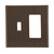 Leviton PJ126 2-Gang 1-Toggle 1-Decora/GFCI Device Combination Wallplate/Faceplate, Midway Size, Thermoplastic Nylon, Device Mount - Brown