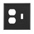 Leviton PJ18-E 2-Gang 1-Toggle 1-Duplex Device Combination Wallplate, Midway Size, Thermoplastic Nylon, Device Mount, - Black