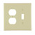 Leviton PJ18-I 2-Gang 1-Toggle 1-Duplex Device Combination Wallplate, Midway Size, Thermoplastic Nylon, Device Mount, - Ivory