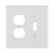 Leviton PJ18-W 2-Gang 1-Toggle 1-Duplex Device Combination Wallplate, Midway Size, Thermoplastic Nylon, Device Mount, - White