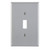 Leviton PJ1-GY Gray Brown 1-Gang Toggle Wallplate, Midway Size, Device Mount