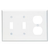 Leviton PJ21-W 3-Gang Wallplate, Midway Size. Combination Device; 2 Toggle/1 Duplex Outlet Opening - White