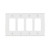 Leviton PJ264-W 4-Gang, Midway Size, Thermoplastic Nylon, Device Mount, Decora/GFCI Device Decora Wallplate/Faceplate - White