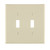Leviton PJ2-T 2-Gang Toggle Device Switch Wallplate, Midway Size, Thermoplastic Nylon, Device Mount, - Light Almond