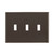 Leviton PJ3 3-Gang Toggle Device Switch Wallplate, Midway Size, Thermoplastic Nylon, Device Mount, - Brown