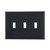 Leviton PJ3-E 3-Gang Toggle Device Switch Wallplate, Midway Size, Thermoplastic Nylon, Device Mount, - Black