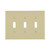 Leviton PJ3-I 3-Gang Toggle Device Switch Wallplate, Midway Size, Thermoplastic Nylon, Device Mount, - Ivory