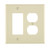 Leviton PJ826-T 2-Gang 1-Duplex 1-Decora/GFCI Device Combination Wallplate, Midway Size, Thermoplastic Nylon, Device Mount. Light Almond