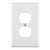 Leviton PJ8-W 1-Gang Duplex Device Receptacle Wallplate, Midway Size, Thermoplastic Nylon, Device Mount - White