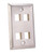 Vertical Cable 304-J2655/4P/S 4-Port Stainless Steel Keystone Wall Plate