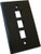 Vertical Cable 304-J2648/3P/BK 3-Port Black Keystone Wall Plate