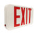 Morris 73012 LED Exit Sign Red LED White Housing Battery Backup