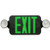 Morris 73043 Round Head LED Combo Exit Emergency Light  Green LED Black Housing