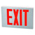 Morris 73346 Cast Aluminum LED Exit Sign - Red LED - White Housing - Aluminum Face