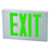 Morris 73366 Cast Aluminum LED Exit Sign - Green LED - White Housing - Aluminum Face