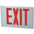 Morris 73380 Cast Aluminum LED Exit Sign Face Plate RED LED Brushed Aluminum Face