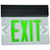 Morris 73407 Surface Mount Edge Lit Exit Sign Double Sided Legend Green LED Black Housing