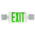 Morris 73434 Square Head LED Combo Exit/Emergency Light High Output Green LED White Housing