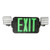 Morris 73435 Square Head LED Combo Exit/Emergency Light High Output Green LED Black Housing