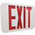 Morris 73516 LED Exit Sign Red LED White Housing Battery Backup Remote Capable with Self Diagnostic