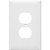 Morris 81831 White 1 Gang Oversize Duplex Receptacle Lexan Wall Plate