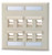 SignaMax DKFLA-8-WH 8-Port Double Gang Angled Faceplate, White