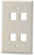 SignaMax SKF-4-WH 4-Port Single Gang White Keystone Faceplate