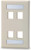 SignaMax SKFL-4-GY 4-Port Single Gang Gray Keystone Faceplate