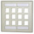 SignaMax DKFL-12-WH 12-Port Double Gang Faceplate w/Labeling, White