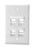 SignaMax SKFA-4-BK 4-Port Single Gang Black Angled Faceplate