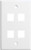 Vertical Cable 304-J2642/4P/WH 4 Port White Wall Plate