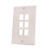 Vertical Cable 308-623D/6P/WH 6-Port Decora Style White Keystone Wall Plate