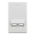 Simply45 S45-3202AW 2-Port White Angled Keystone Wall Plate