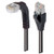 L-Com TRD815SRA1BLK-12M Category 5e Shielded Right Angle RJ45 Ethernet Patch Cords - Straight to RA (Down)