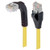 L-Com TRD815SRA1Y-20 Category 5E Shielded Right Angle Patch Cable, Straight/Right Angle Down, Yellow