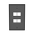 Panduit NK4FNBL Netkey 4 Port Black Faceplate