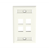 Panduit NK4FIWY Netkey 4 Port Off-White Faceplate with Label