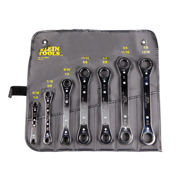 Klein 68222 7-Piece Ratcheting Box Wrench Set