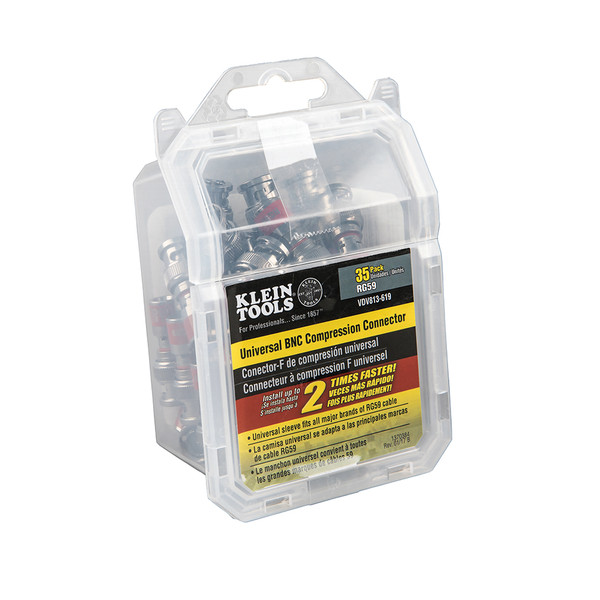 Klein VDV813-619 RG59 Universal BNC Compression Connectors, 35 Pack